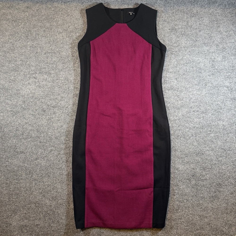 Raoul Womens Wool Sheath Sleeveless‎ Dress US 8 Magenta Black Colorblock